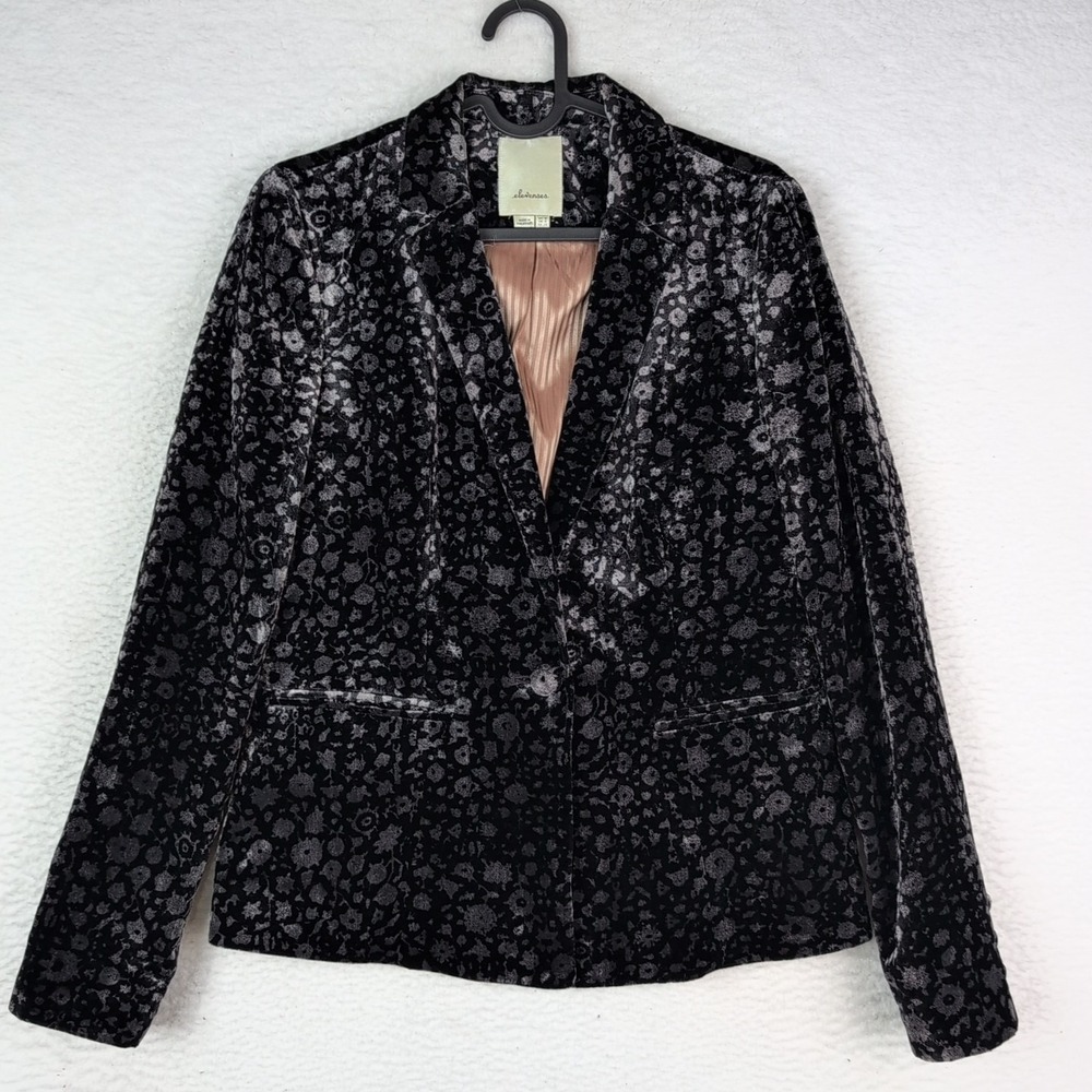 Anthropologie Elevenses Lumi Velvet Blazer‎ Size 0
